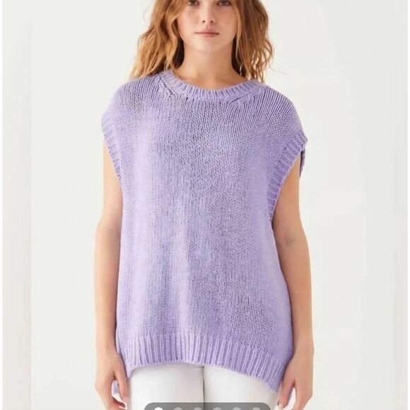 Voyageur By Mersea Lavender Cotton Amalfi Sweater Vest Sz Small - Picture 1 of 5